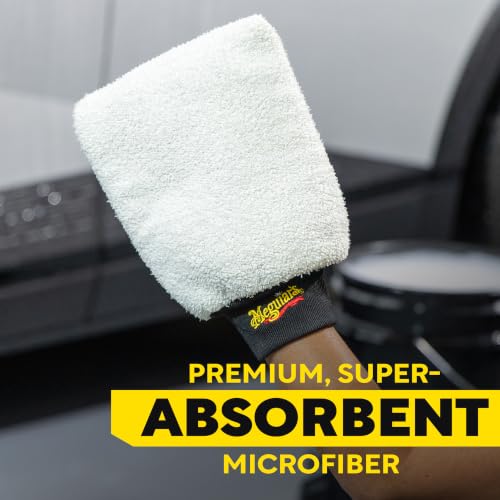 Meguiar's Wash Mitt Mikrofaser Waschhandschuh - Saugfähige Mikrofaser, wiederverwendbar, maschinenwaschbar, X3002EU – Ansicht 6