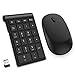 Wireless Number Pad and Mouse Combo, Acedada Portable Ultra Slim 2.4 GHz USB Wireless Numeric Keypad and Mouse Set for Laptop, Notebook, Desktop, PC Computer - Black
