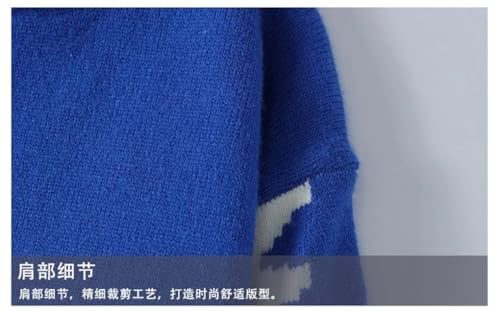 Men's Patchwork Contrast Color Knitted Warm Pullover Loose Sweater3