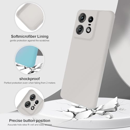 Image of DIZORO Microfiber Candy Case Compatible for Motorola Edge 50 5g Smooth Touch Cushion Liquid Soft Silicone Gel Rubber Phone Cases Non-Slip Full Body Protective Shockproof Back Cover (New Stone Grey)