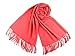 Produktbild 1stück (48) Koralle Schal Pashmina Mit Fransen 65x180cm, Pashminas Und Seidenschals Und Halstücher, Tücher, Halstücher, Schlauchtücher Plaids, Modisches Zubehör