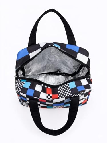 Image of Insulated Lunch Bag for Men & Women | 9.25 litres Large Capacity| 1000D Fabric | Bounded Satin Fabric | Water-Resistant & Leakproof | Durable Lunch Carrier with Double Handles (Multicolor)