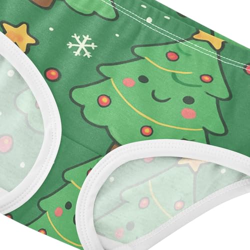 1-piecing Hip Design Girls' Panties Breathable Underwear for Toddler Girls Christmas Trees in Sizes 2T,3T, 4T, 5T, 6Y and 8Y4