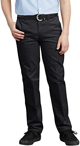 Dickies Khaki Big Boys' Flex Waist Slim Stretch Pant, Black, 14