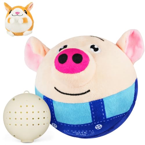 Adiwo Interaktive Hundespielzeug, Aktives Bewegendes Hundespielzeug, Hundeball Elektrisch, Intelligentes Hundespielzeugs Ball, Selbstrollender Ball Hund, Blau + Hamster-Ballhüllen