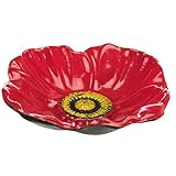 Vogeltränke / Futterstation oder Badewanne aus Gusseisen, Maße: 180 ml / Ø 15 cm, Farbe: Rot
