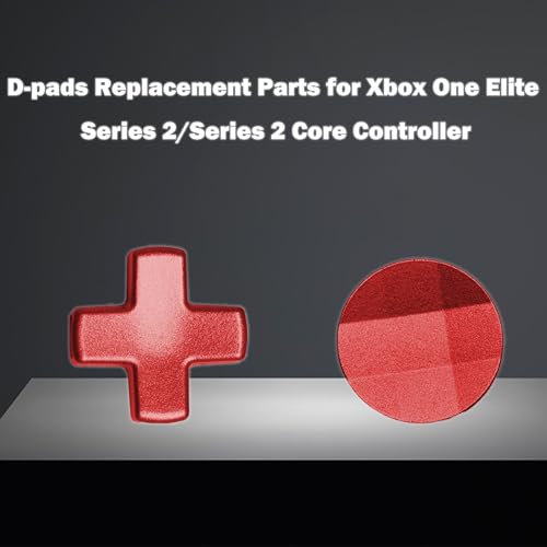 Image of 2Pcs Elite 2 D-pads Replacements for Xbox Elite Series 2 Controller, Magnetic D-pads Replacement Parts for Xbox One Elite Series 2 /Series 2 Core /Series 1 Controller, Metallic Cross-shaped D-pad(Red)