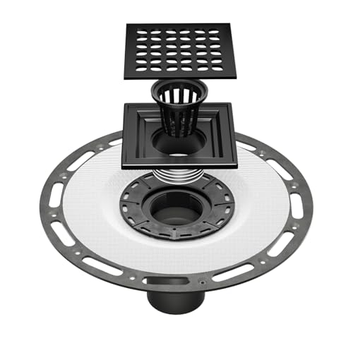 Fibetter 4 Inch Shower Drain Compatible with Schluter Kerdi System Black
