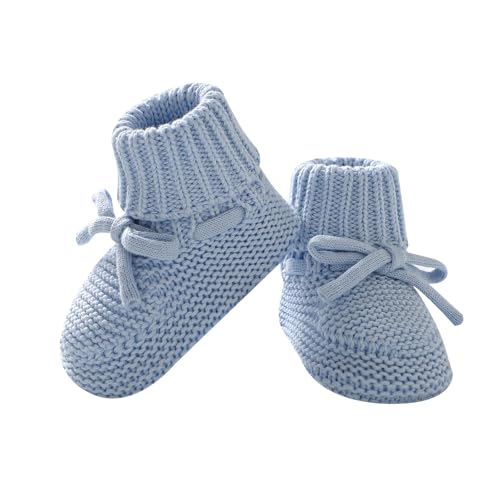Image of Hadetoto Baby Booties Newborn First Walkers Cozy Shoes Warm Knit Soft Booties for Toddler Infant Boy Girl