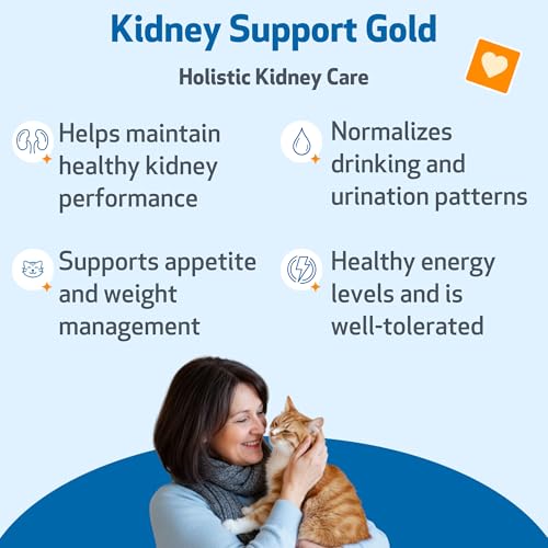 Pet Wellbeing Kidney Support Gold for Cats Natural Support for Feline Kidney Health 2Oz (59Ml)