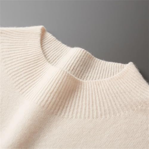 Men’S Seamless Mock Neck Pullover Sweater Long Sleeve Thick Cashmere Wool Blend Anti-Pilling Basic Jumper Top 5