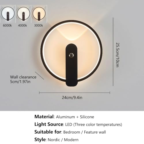 Aplique de pared con interruptor integrado para regular la luz sin levantarse de la cama 6