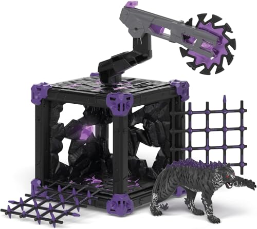 Image of Schleich Eldrador Creatures - Battle Cave with Shadow Tiger Figure and Shooting Weapon Toy Playset - Interactive Cave and Monster Figurine for Boys and Girls - Fantasy Toys for Kids Ages 7+ | 42739