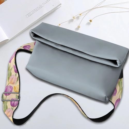 Image of GLENLCWE Tulip Flower Wide Purse Strap Replacement Crossbody Handbag Shoulder Strap Adjustable Bag Straps Replacement
