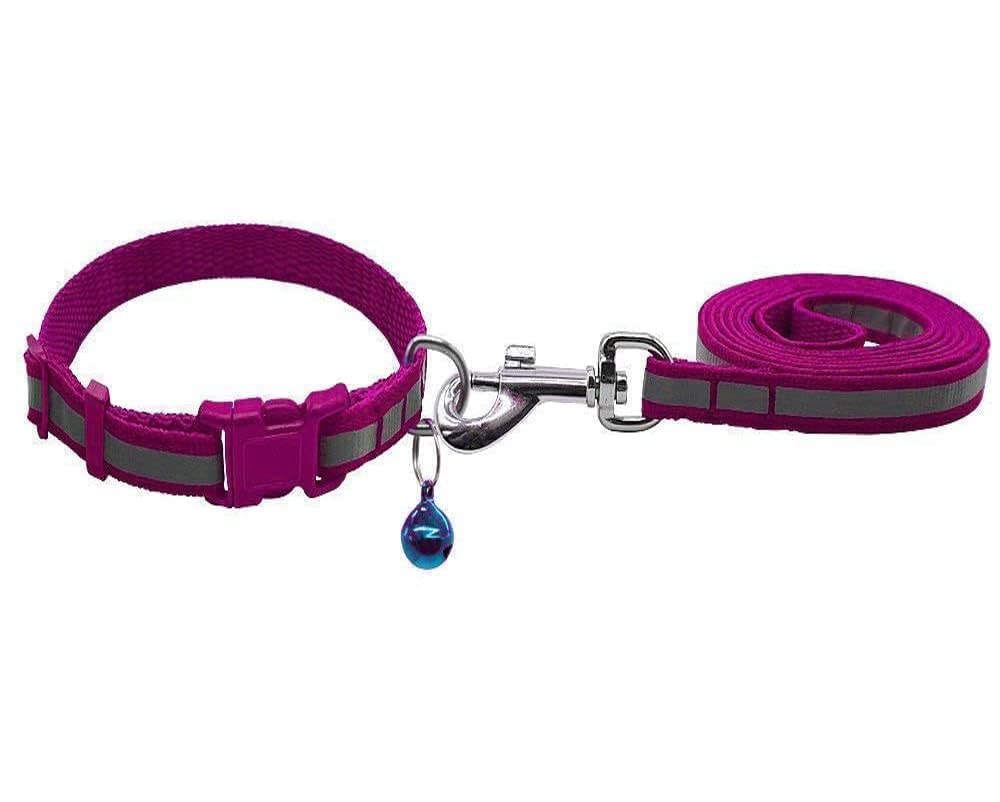 PSK PET MART Reflected Collar Set for Dogs Leash Collar for Puppy Set with Bell for Cats and Dogs Dog Collar and Leash Set Reflected Soft Nylon (Pink, 15 MM) (B0BYNB1DYH) Amazon Price History, Amazon Price Tracker