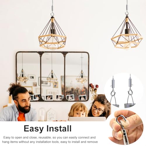 Image of 2Pcs Picture Hanging Wire,Adjustable Mirror Frame Kit Stainless Steel,1mx1.5mmHeavy Duty Mirror Frame Hanging Wire,Metal Wire Rope,for Mirror Hanging,Light Lamp,Basket Flowerpot
