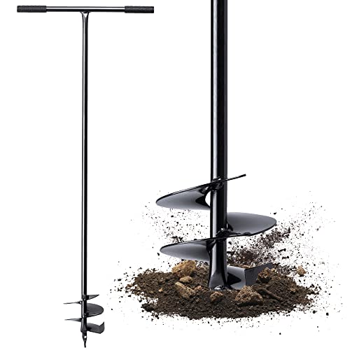 KADAX Tarière Manuelle avec Poignée en Métal, Outil de Jardinage à Main pour Creuser des Trous, Planter des Arbres et Installer des Clôtures (150 mm)