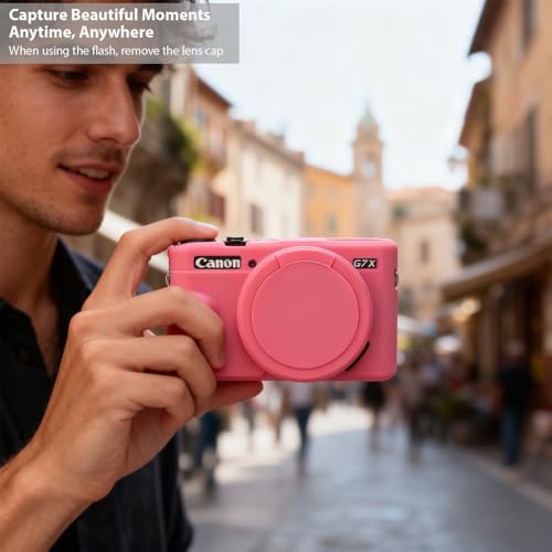 Funda silicona para cámara Canon G7X Mark II color rojo miniatura 2