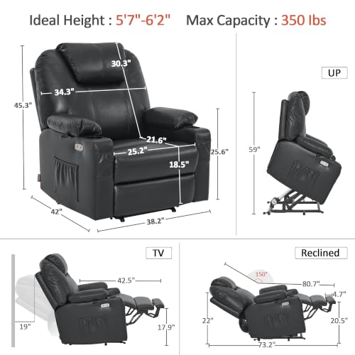 Image of MCombo Oversized Power Lift Recliner Chair for Elderly, Big and Tall R7510