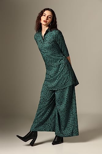 Image of DHRUVI TRENDZ Rayon Co-Ord Set For Women | Co-Ord Set For Women Stylish | Festive Co-Ord Set For Women | Travel Co-Ord Set For Women | 3 /4 Sleeve Women's Co-Ord Set