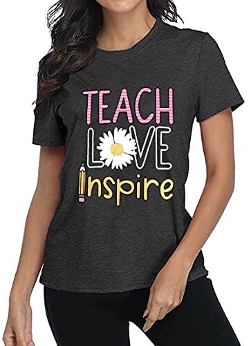 Women's T-Shirt Teaching Kindness Teacher Shirt Funny Short Sleeve Inspirational Graphic Tee Top3