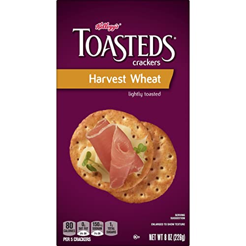 Kellogg's Toasteds Crackers, Party Snacks, Ready To Dip Snacks, Harvest Wheat (6 Boxes) #TOP6