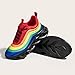 LUCKY STEP Women's Chunky Platform Tie Dye Rainbow Sneakers Tennis Running Fashion Shoes(Black Multi, 8 B(M) US)