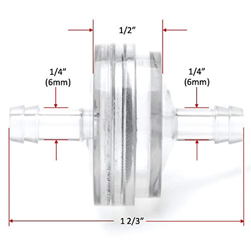 Inline Fuel Filter - Ape Racing Universal Clear See-Through Mesh Fuel Filters (Pack Of 2) For 1/4" Fuel Line Small Engines #TOP1