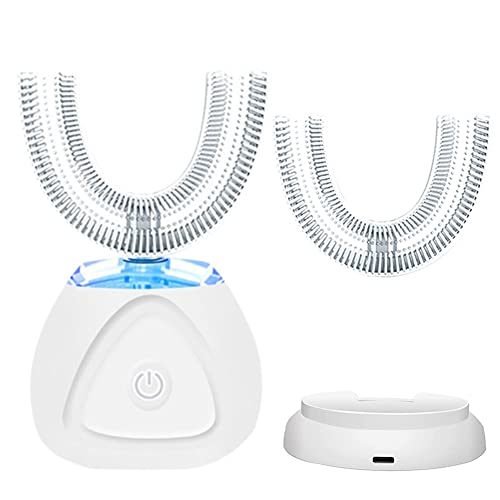 Brosse à dents à ultrasons blanche automatique 360 avec têtes de rechange IPX7