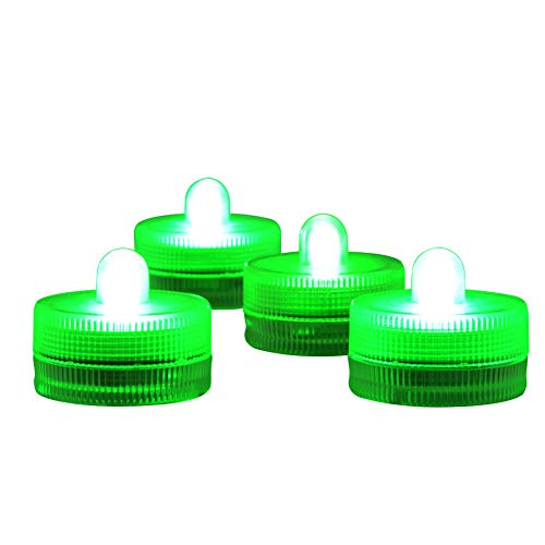 Image of KITOSUN Submersible LED Lights cr2032 Battery Powered Underwater Waterproof LED Tea Light Candles for Events Wedding Centerpieces Vase Floral Xmas Holidays Home Decor Lighting(Pack of 12) (Green)