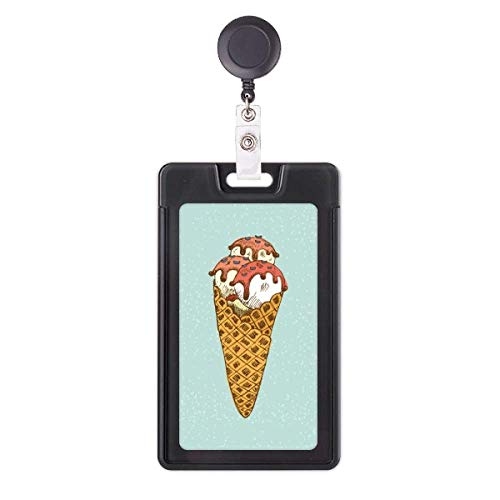 Porte-badge rétractable rouge et blanc glace pour pass professionnel