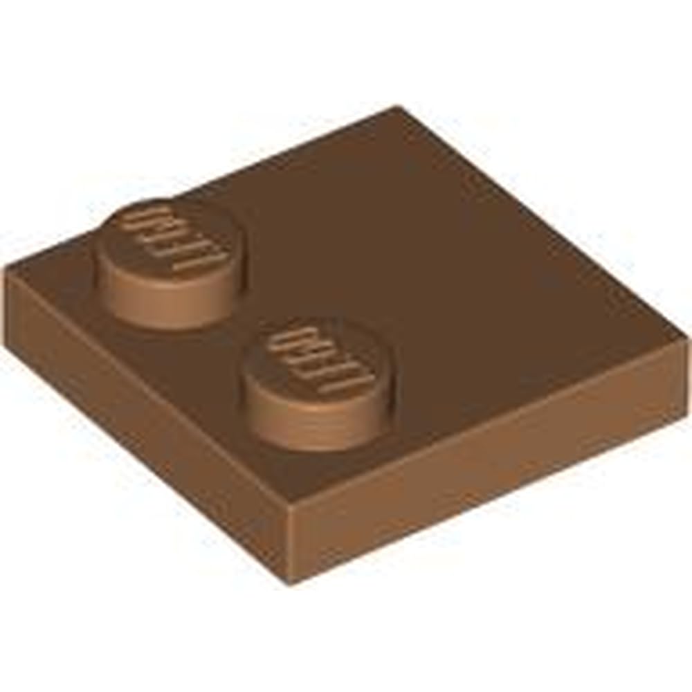 LEGO Tile 2 x 2, Modified with Studs on Edge, Part 33909, Part 33909, Choose Your Colour (Medium Nougat, 10, count)
