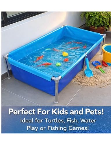 Estanque de peces de PVC con marco de acero para exterior, piscina de lona 400x100 cm 7