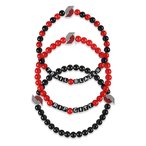 FOCO Portland Trail Blazers NBA 3 Pack Beaded Friendship Bracelet