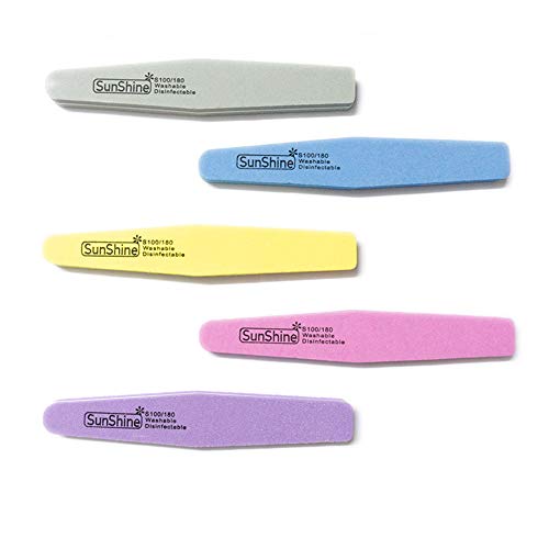 Image of Professional Manicure Tools Kit Nail Art Care Buffer Tools 100 /180 Grit Doublesided Nail Files 5pcs