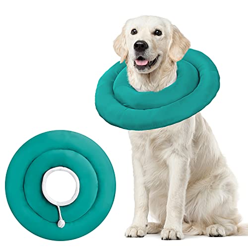 BABYLTRLL Dog Cone Collar for After Surgery, Soft Pet Recovery Collar for Dogs & Cats, Adjustable Water-Proof Cone Collar Protective Dog Cones for Large Dogs Prevent from Licking, Biting Wound (Green)