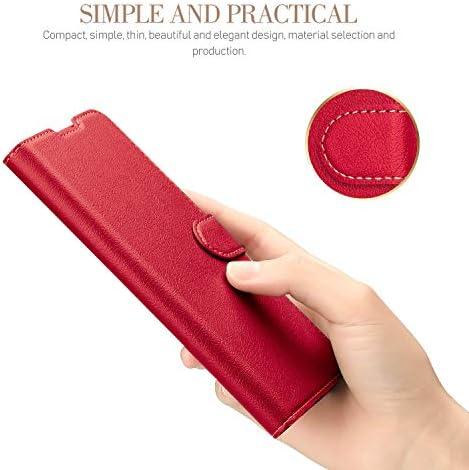 ELESNOW Case for Huawei P30 Lite / P30 Lite New Edition, Premium Leather Flip Phone Case Cover with Magnetic Closure Compatible with Huawei P30 Lite / P30 Lite New Edition (Red)