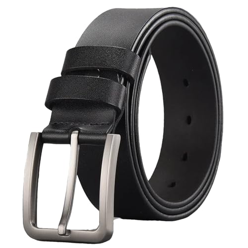 Men’s Genuine Leather Belt Luxury Designer Trouser Strap with Pin Buckle Waistband for Jeans and Casual