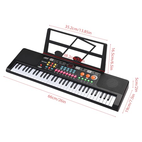 YIWEOG Clavier électronique 61 touches, double haut-parleur, 16 tons, 10 rythmes, 6 instruments de musique de démonstration avec microphone et support de partition, clavier de piano portable pour débu - Les Beatles, Paul McCartney, John Lennon, RIngo Starr, George Harrison YIWEOG Clavier électronique 61 touches, double haut-parleur, 16 tons, 10 rythmes, 6 instruments de musique de démonstration avec microphone et support de partition, clavier de piano portable pour débu – Image 3