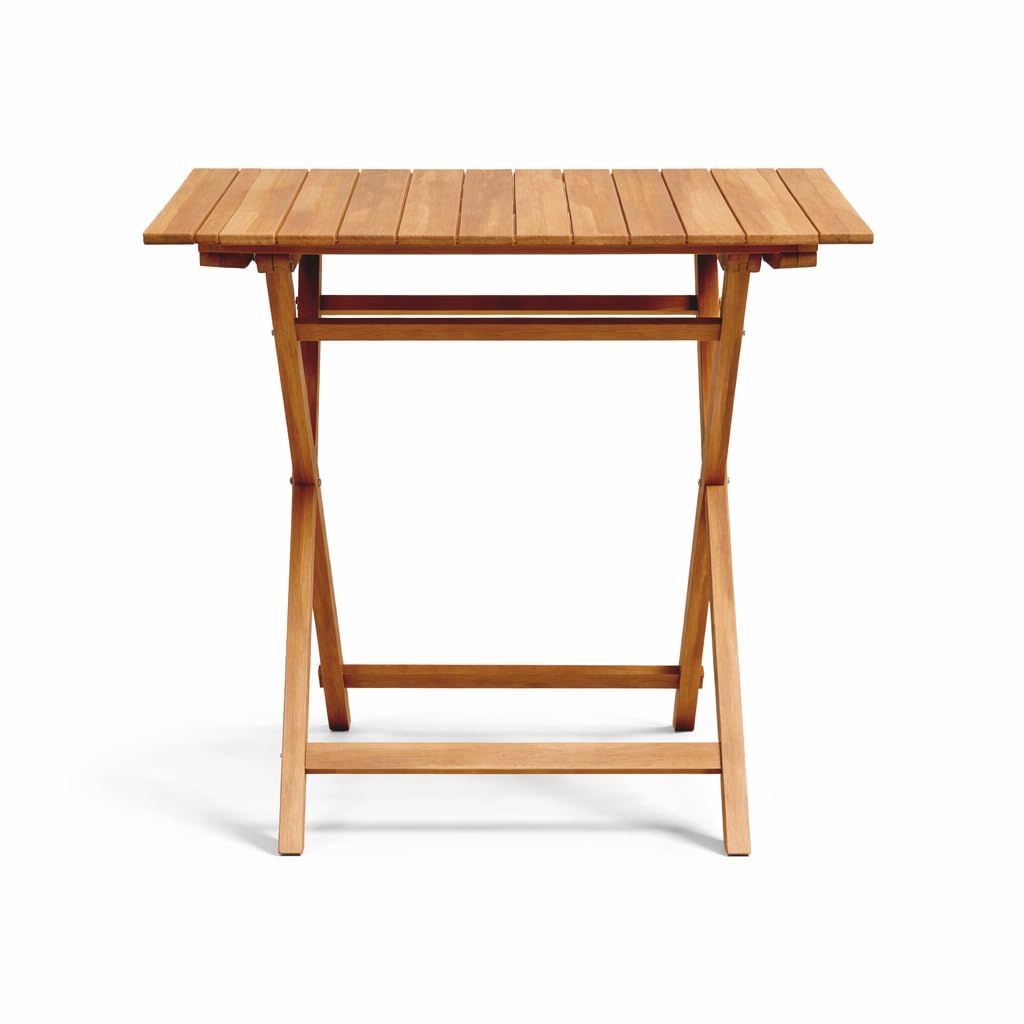Tavolo Pieghevole Burraco 80×80 cm in Teak | Tavolo Salvaspazio da Giardino per 4 persone | Certificato FSC
