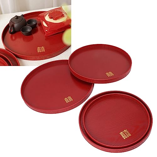Plateau de collation de style chinois spill resistant en bois solide - 4