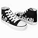 Kids Canvas Shoes Low Top and High Top Canvas Sneakers Lace-up Fashion Casual Shoes for Boys and Girls Black/White