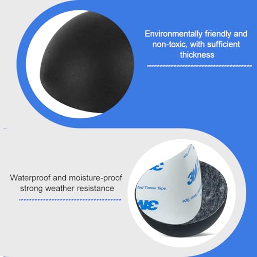 MOLZINY 8 Stück Gummifüße Selbstklebend Schwarz 30mm Silikon Halbkugel Stoßstangen Isolationsfüße Gummi rutschfeste Lautsprecher Pads Möbelpuffer Schutzpuffer Subwoofer Füße für Elektronik Schwarz