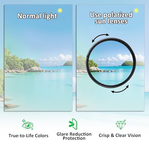 Adjustable Tint Sunglasses - 1-9 Gears Round Polarized Glasses with Manual Tint Control & Built-in ND Filter3