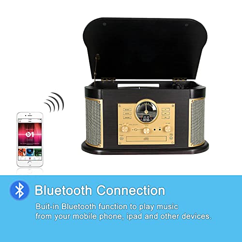 DLITIME Giradischi vinili vintage con Altoparlanti...