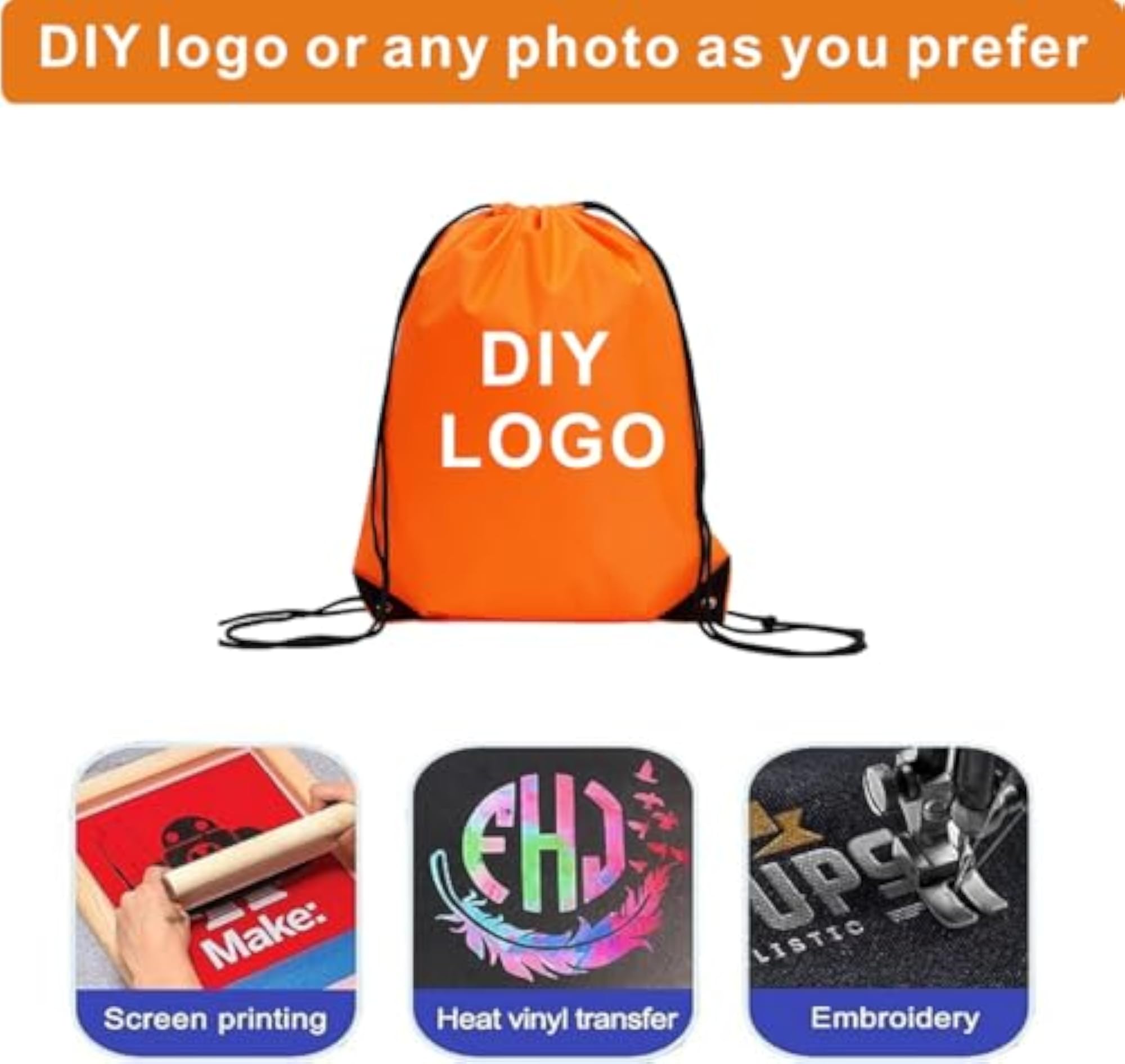 Bulk Drawstring Backpack, DIY Gym Bag