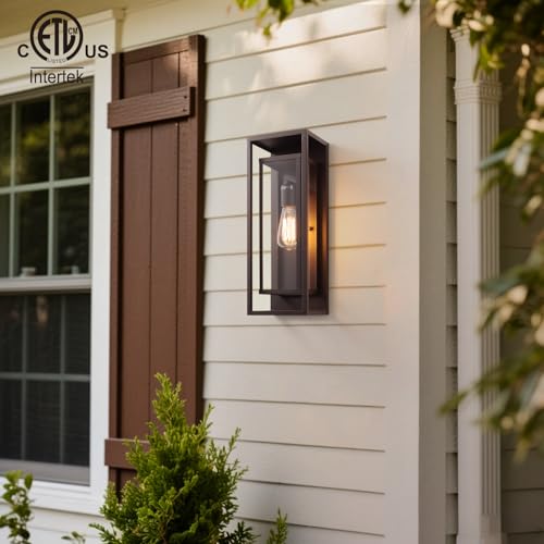 Image of mirrea 18 inch Modern Outdoor Porch Wall Light, Oil Rubbed Bronze, 2 Pack