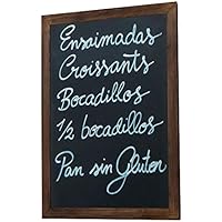 Pizarra negra marco madera vintage. 64 x 48 cm. Apta para tizas