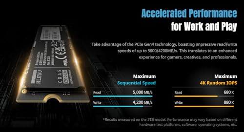 Image of KLEVV CRAS C910 Lite 1TB M.2 NVMe PCIe Gen4x4 Internal SSD up to 5000MB /s (K01TBM2SP0-C9L)
