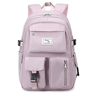 VARLIVOO Niña Mochila Estudiante Mochila 15,6″ Portátil Universitaria Mochila de Mujer Adolescentes Mochila Escuela Viajar Colegio Cámping Impermeable Poliéster Púrpura